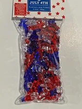 NEW ACRYLIC  PATRIOTIC STAR JULY 4TH GEM TABLE SCATTER VASE FILLER 6.34 OZ BAG