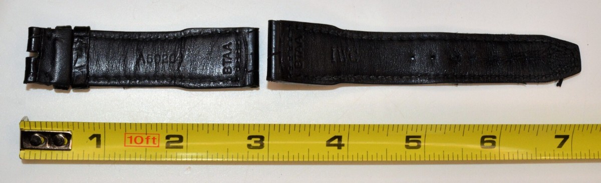 IWC レザーベルト 19mm ブラック　used Authentic IWC A59204 BTAA Black Leather watch strap 20mm x