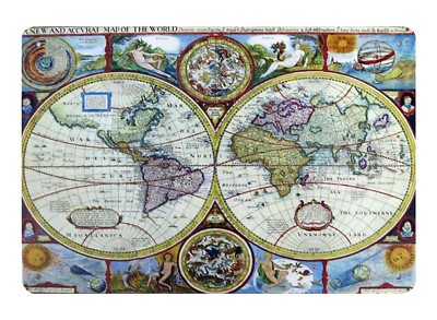   world map tin metal sign  house furnishings