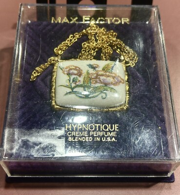 Rare Vintage Max Factor Hypnotique Crème Solid Perfume Compact Original Box 60s