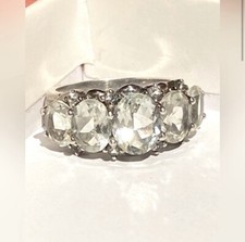 Natural Prasiolite Ring S925 Sz 8