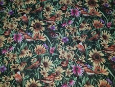 LINED WINDOW VALANCE CURTAIN 42X12 BIRD GARDEN NATURE SUNFLOWER BACKYARD COUNTRY