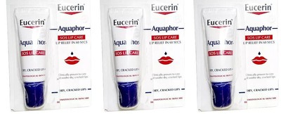3 x Eucerin Aquaphor SOS Lippenpflege Balsam Reparatur Beruhigen Linderung Sc...