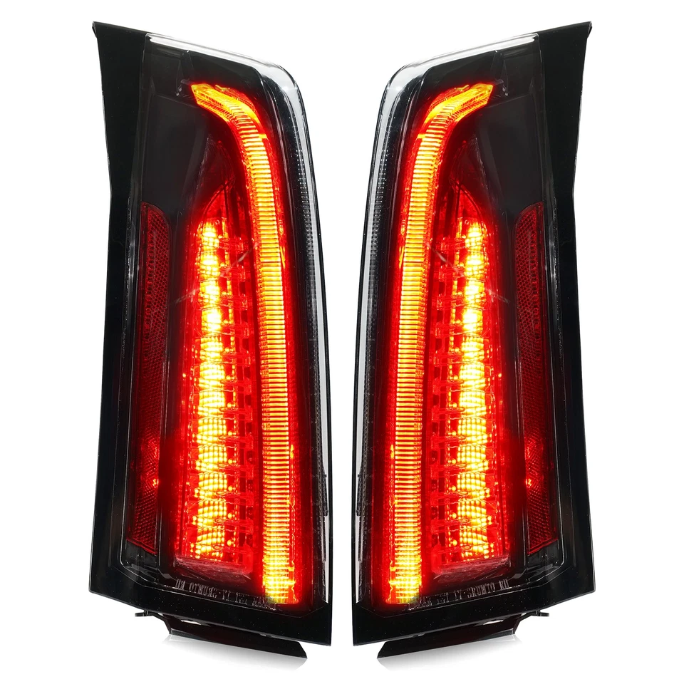 Red Upgrade Black LED Tail Light For 2013-2018 Cadillac ATS Sedan Left+Right Set - Image 3 of 4