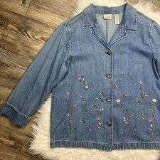 Vintage Classic Elements Floral Embroidered Jacket - Size XL 18
