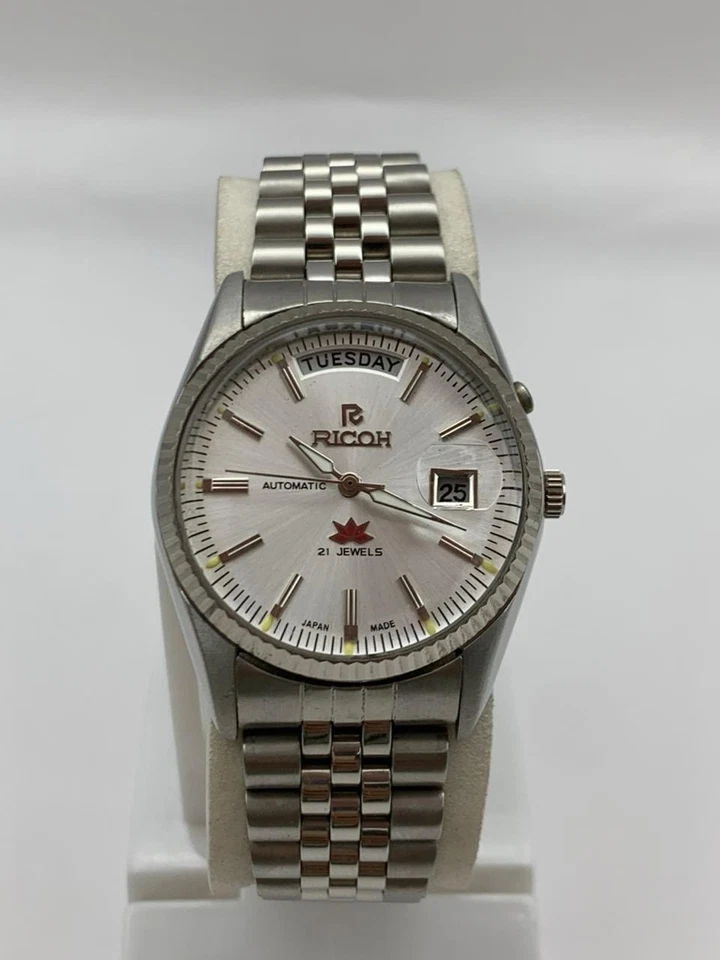 Ricoh President автоматический 21 драгоценности красоты белый циферблат день/дата наручные часы Японии - Изображение 4 из 4