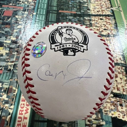 Cal Ripken Signed Baseball MLB Sticker AR128080. JFD
