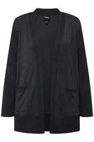 Ulla Popken Damen Sweatjacke Plus Size Waffelstruktur Schwarz Langarm Gr. 54+