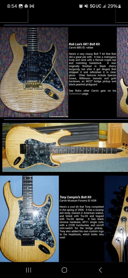 Carvin Bolt kit Electric  Guitar Custome Kit - Image 3 of 4