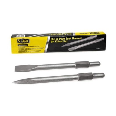 2-Pieces 1-1/8'' Shank Bull Point Chisel Bit For Demo Demolition Jack Hammer