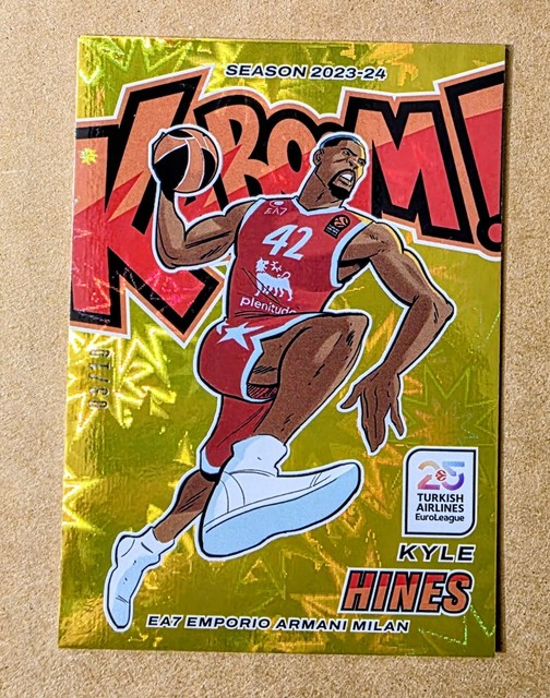 2024-25 Panini Crown Royale Euroleague Kyle Hines #10 Gold Kaboom! 03/10 SSP