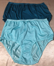 Vtg Fair Aqua Teal Nylon Style Hi Cut Brief Panties 8