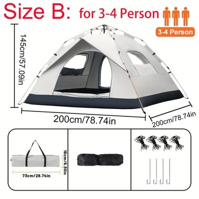 1-4 Person Pop Up Tent Automatic Outdoor Camping Hiking Waterproof 1-4 Person Pop Up Tent Automatic Outdoor Camping Hiking Waterproof