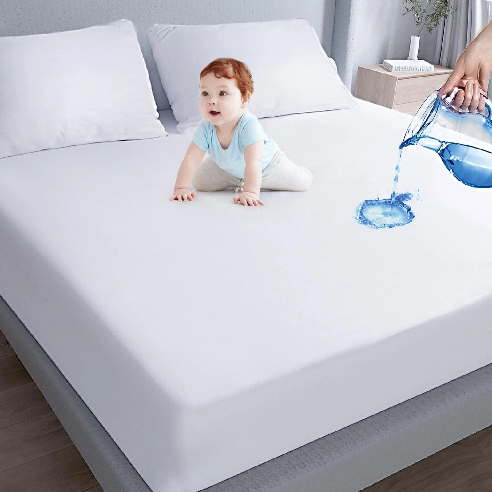 Waterproof Twin Mattress Protector with Soft Bamboo Terry Cover-image