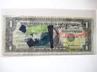 WARHOL/HARING/BASQUIAT:  Echter 1 US DOLLAR 3x signiert, skizziert, Zertifikat