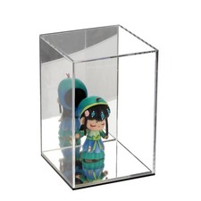 Clear Acrylic Display Case with Mirrored Back and Base, Assemble Countertop S...