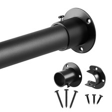 32mm Wardrobe Rail, Heavy Duty Black Stainless Steel Retractable Wardrobe Rod,