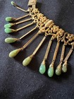 Antique Chinese Export Jade Dangle Necklace Early 20th Century Silver — photo 3