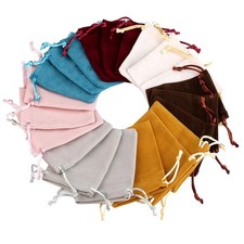 50pcs Coloful Velvet Bag Jewelry Packing Velvet Drawstring Gift Bags and Pouches