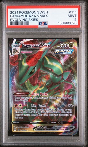 2021 POKEMON SWORD & SHIELD EVOLVING SKIES 111 FULL ART/RAYQUAZA VMAX | PSA 9