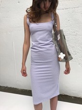 Maryam Nassir Zadeh Salma Purple Gingham Dress