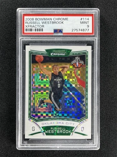 2008 Topps Bowman Chrome Russell Westbrook X-Fractor RC Rookie /299 PSA 9 MINT
