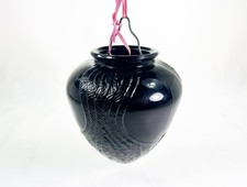 Hanging Vase Amethyst Black Glass Vintage Plant Holder Propagation Station