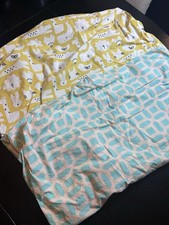Pottery Barn Kids  Crate kids Crib Sheets Organic Cotton Blue Yellow Geometric
