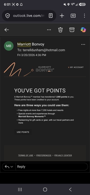 Marriott Bonvoy Rewards Points - 2000 points 