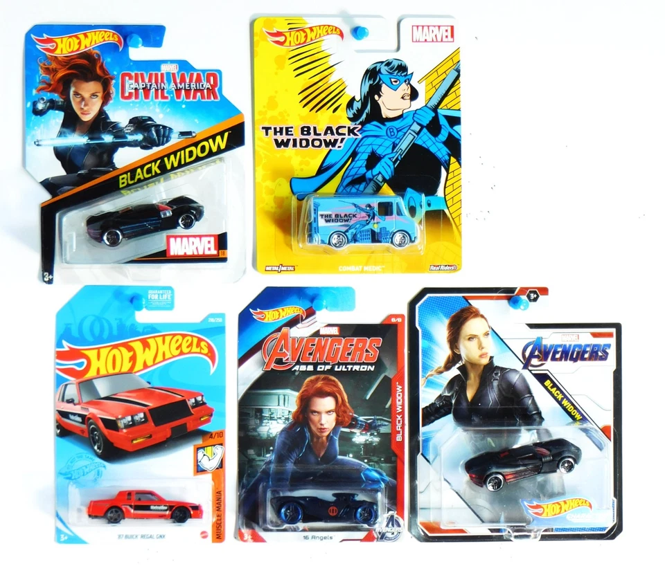 Hot Wheels "Black Widow" (2) Character Cars/Combat Medic/16 Angels & '87 Buick . - Image 2 of 4