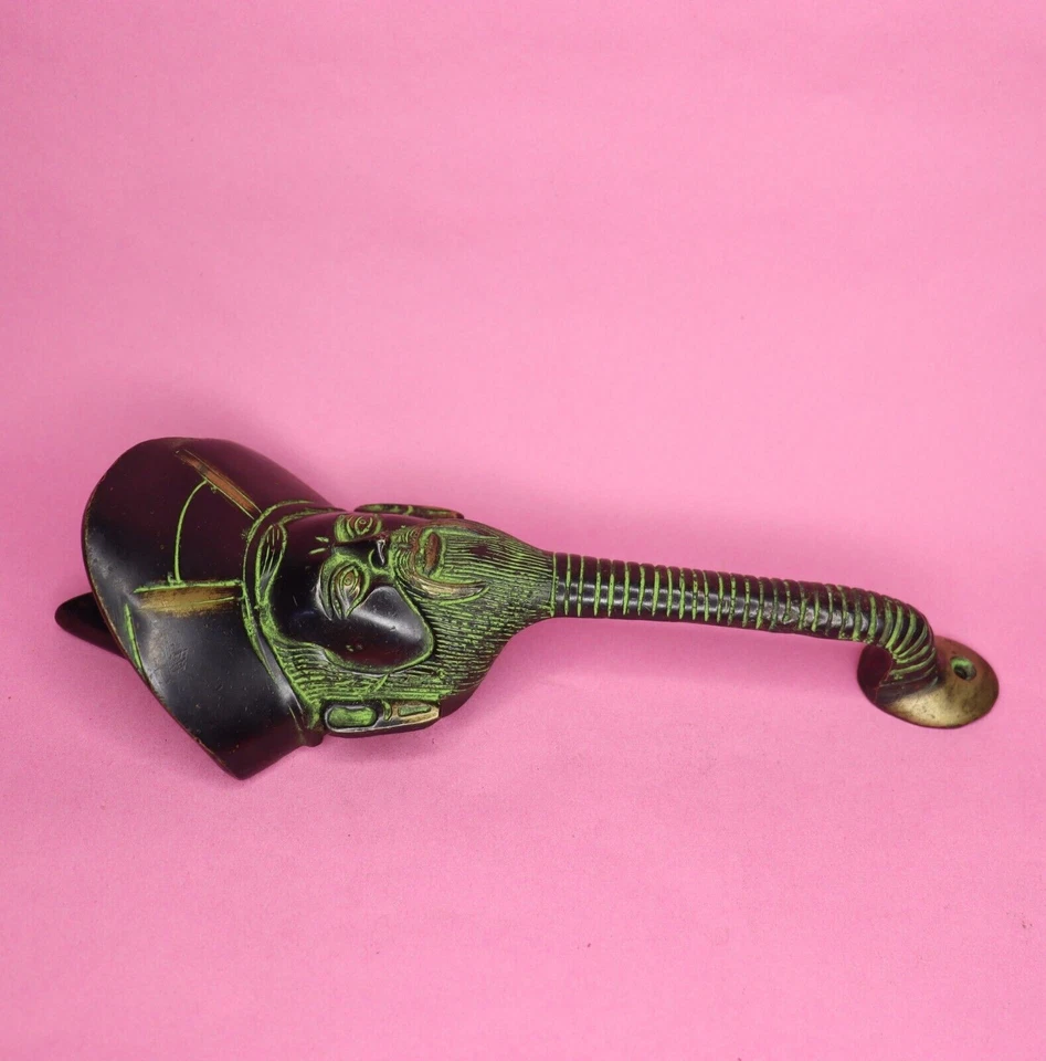 Escultura con forma de cara de marinero estilo victoriano hecha a mano manija de puerta de latón Foto 3 de 4