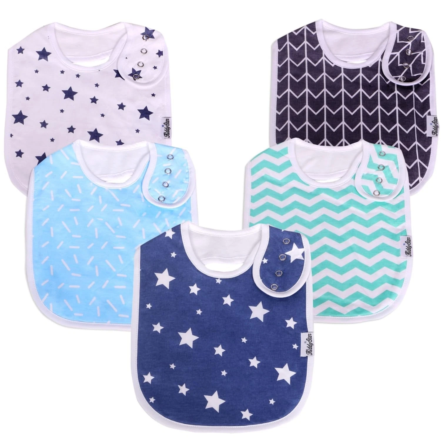 Drool Bibs for Babies – Organic, Unisex, Soft Absorbent Teething Bibs with Ad...