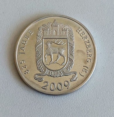 Prägemedaille zum Stadtjubiläum Herzberg Elster mit dem Schmuckwappen