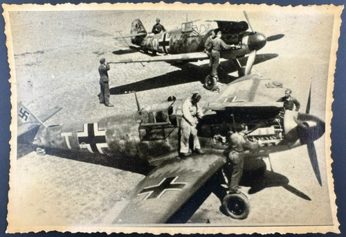 1940's WWII Luftwaffe Messerschmitt BF 109 Aircraft Being Serviced -Archive
