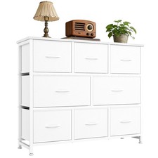8 Drawer Fabric Chest Dresser Bedroom Wide Storage Tower for Closet Living Room