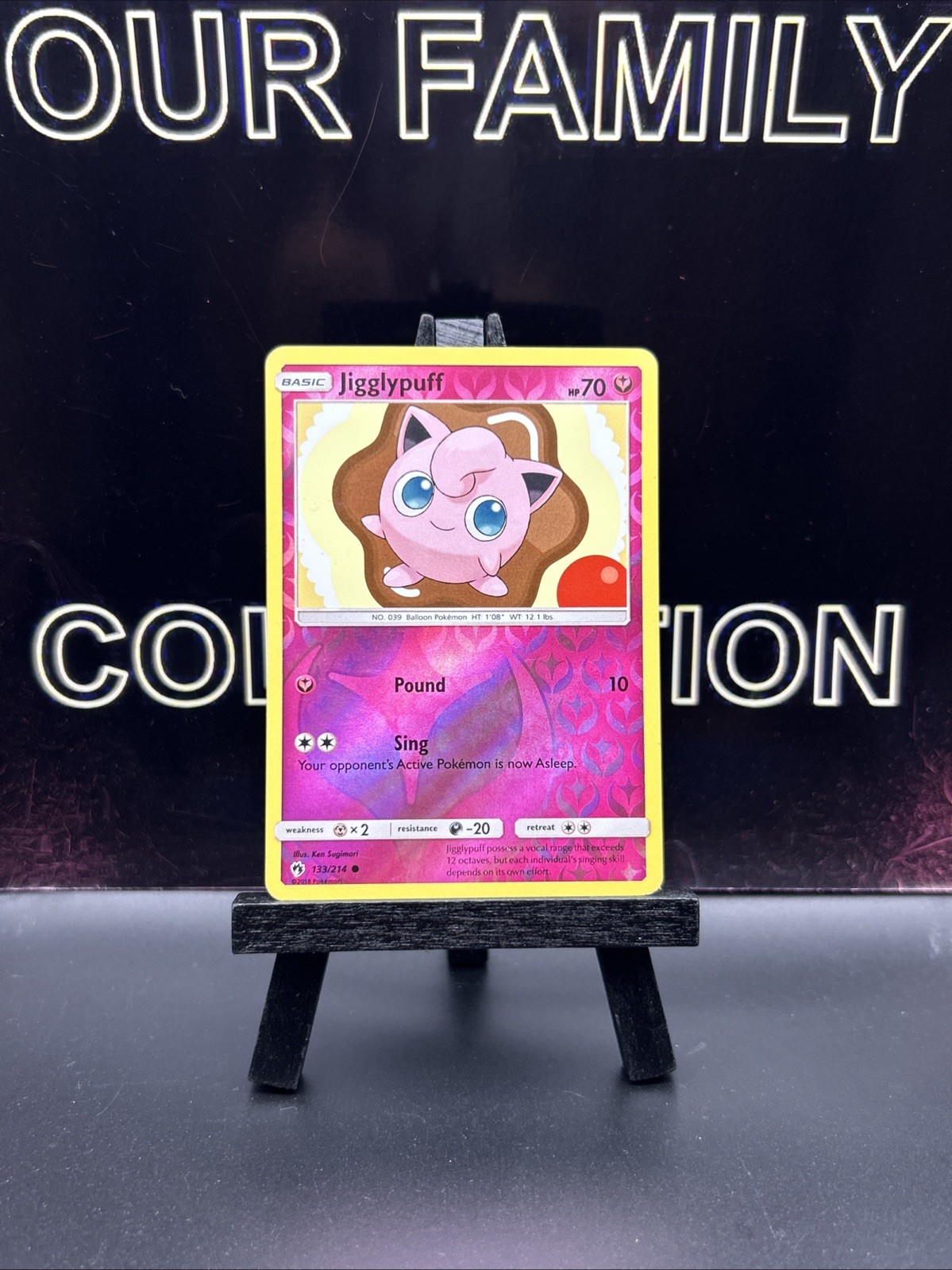 Pokemon Card Jigglypuff Lost Thunder Reverse Holo 133/214 NM