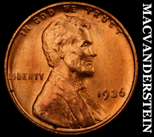 1936 Lincoln Wheat Cent- Choice Gem Brilliant Uncirculated Luster #J3845