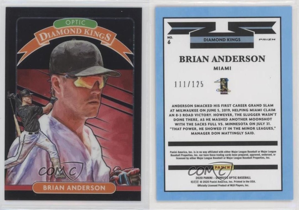 2020 Donruss Optic Diamond Kings Black Stars Prizm /125 Brian Anderson ...
