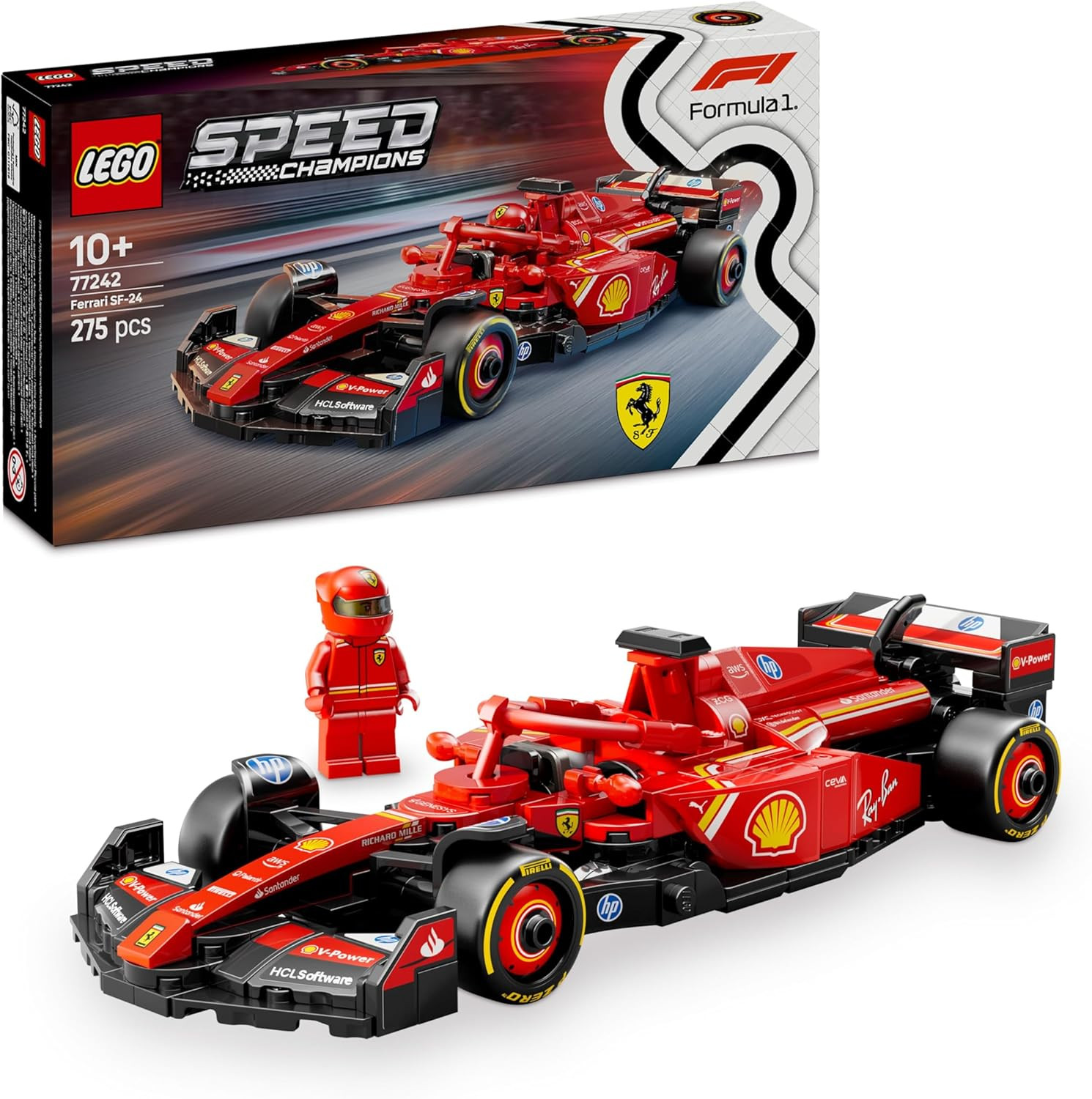 Speed Champions Auto Da Corsa Ferrari F1 SF-24 - Giocattolo Da Collezione Con Mi