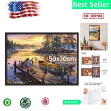 Durable Black 19.7x27.6 Puzzle Frame for Beautifully Displaying Your Art