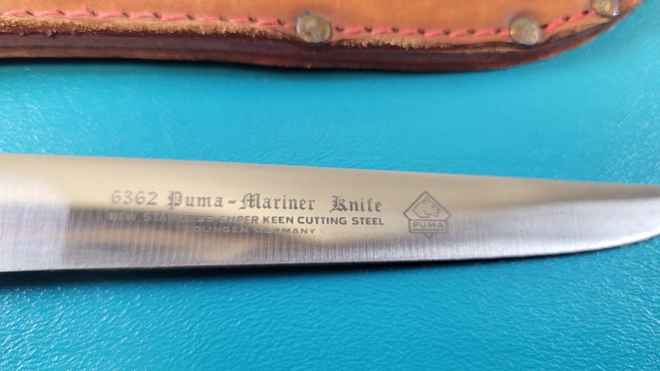 Cuchillo de colección Puma 6362 Puma Mariner Solinen Alemania + funda c. 1974 TR610 Foto 3 de 4