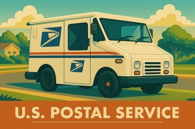 LLV *2X3 FRIDGE MAGNET* USPS POSTAGE MAILMAN LONG LIFE VEHICLE JEEP POST OFFICE