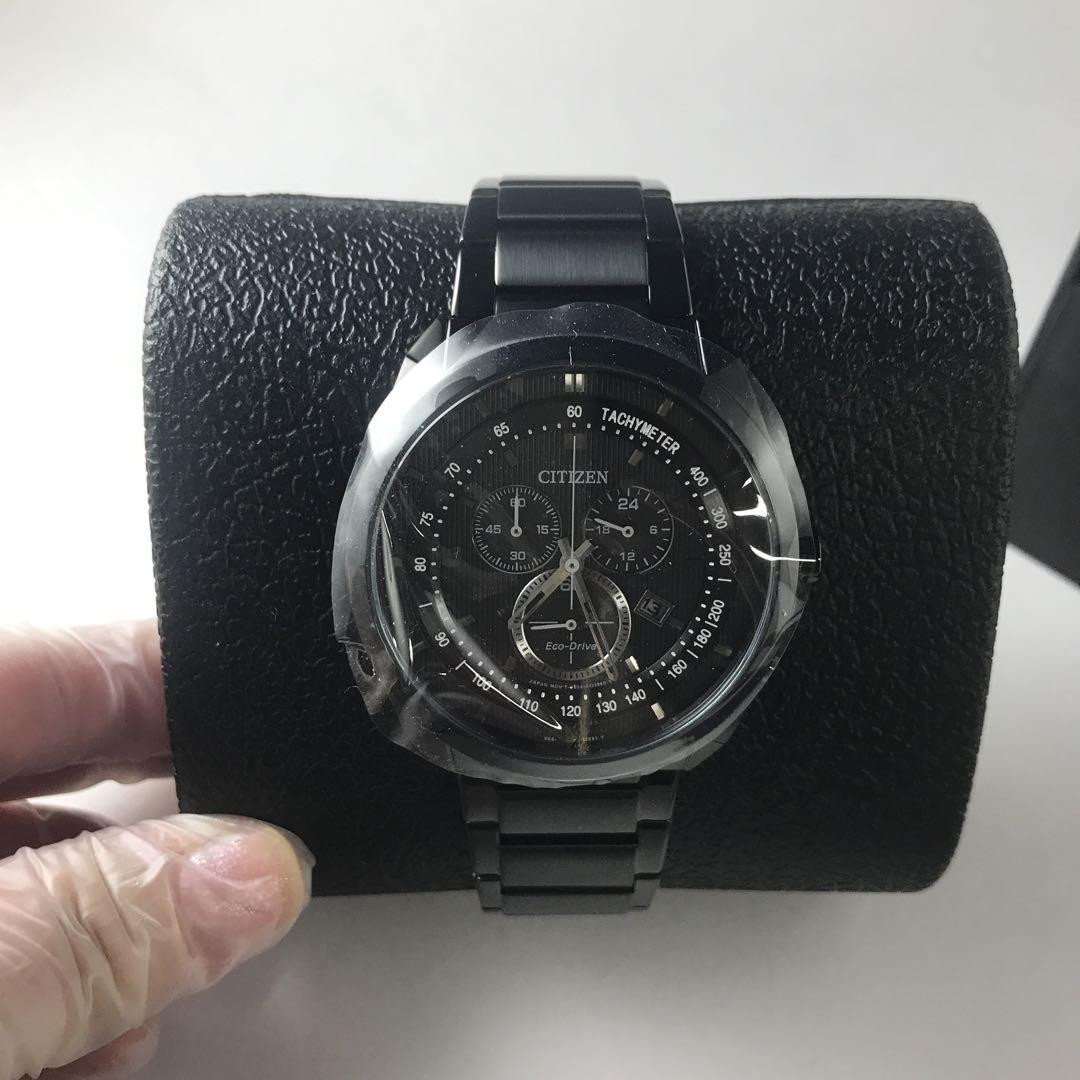 Citizen Eco-Drive AT2155-58E Date St.Steel Black Round Solar Mens 