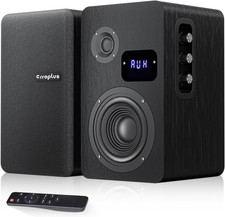 Active Bookshelf Speakers, 80W Powered Vinyl Record Player Speakers with 4 Inch
