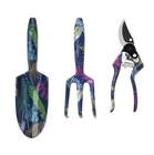 Threshold 3-Piece Garden Tool Set With Pruner Cultivator & Trowel - Palm Leaf Pa
