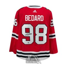 Connor Bedard Autographed Chicago Red Adidas Authentic Hockey Jersey - Fanatics