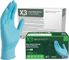 Blue Nitrile Disposable Gloves, 3 Mil, Latex-Free, Food-Safe, Textured