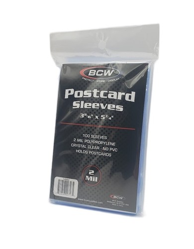 (Pack of 100) BCW Standard Size Postcard Sleeves Archival Quality No PVC 2 Mil - Picture 2 of 3