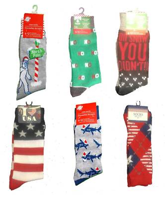 Men Funky Yeti Shark Snow Santa CHRISTMAS SOCKS Funny Ugly Sweater Party Novelty