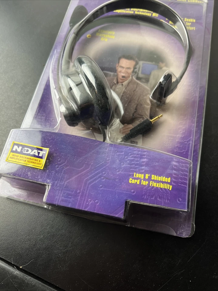 Labtec C-316 Black Headband Headsets w/ Boom Microphone PC Voice Access NEW NOS - Image 3 of 4